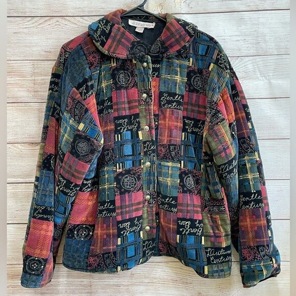 VINTAGE KAR-A-VAN BOHO PATCHWORK VELVETEEN JACKET‎ - Picture 1 of 6